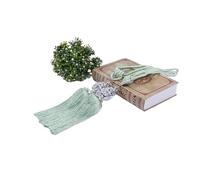 NJIEzhao 2Pcs Decorative Curtain Rope Tie Backs Beaded Tassel Fringe Tiebacks for Clip Home Decor Holder Buckle Embrasses en Corde pour Rideaux(Green)