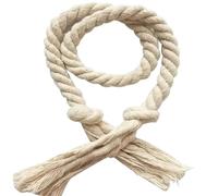 NJIEzhao 2Pcs Handmade Tassel Curtain Tieback Multicolor Buckles Household Decorative Accessories Hand Cotton Linen Rope Embrasses en Corde pour Rideaux(Beige)