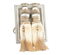 NJIEzhao 2PCS Rope Curtain Tiebacks Hanging Tassel for Accessories Pearls Ball Beaded Embrasses en Corde pour Rideaux(Beige)