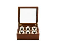 NJIEzhao Coffret à Montres Bois Massif Boîte de Rangement Bijoux en Bois, 6/10 grilles, Support Montre Solide, présentoir for(Beige 6-Grid)