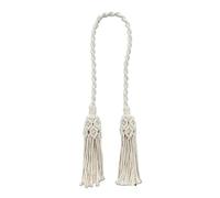 NJIEzhao Curtain Straps Tie Leaf Backs Hand-Woven Cotton Tassel Decorative Accessories for Living Room Embrasses en Corde pour Rideaux(StyleA 107cm)