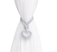 NJIEzhao Curtain Tie Backs Stylish Heart Window Rope Tieback Holder Bedroom Home Decoration Embrasses en Corde pour Rideaux(Light Grey)