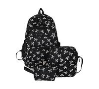 NJIEzhao Ensemble de 3 Sacs à Dos nœuds Mignons, Sac d'école, Voyage, Grande capacité, décontractés, esthétiques Genérico Juego de 3 mochilas(Black)
