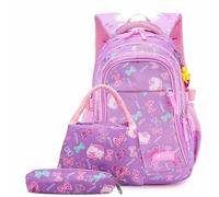 NJIEzhao Ensemble de Sacs à Dos d'école Grande capacité for Les collégiens, Sac bandoulière Double, Ensemble Trois pièces Genérico Juego de 3 mochilas(Purple)