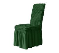 NJIEzhao Housse De Chaise avec Jupe Housse de Chaise Salle à Manger d'hôtel, 6 pièces, Jupe Gousset Extensible Bulles, Couverture Dossier Haut, décorations Mariage avec Jupes(Dark Green)