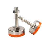 NJIEzhao Lot de 2 Repose-Pieds réglables, diamètre Base 60 mm, Longueur 80-150, Tour articulé, nivellement Pied Meuble reglable(Base Dia60xM16x100mm)