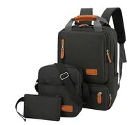 NJIEzhao Lot de 3 Sacs à Dos for Adolescents, garçons et Filles, Cartable d'école Primaire, Grande capacité Genérico Juego de 3 mochilas(Black-3PCS-Set)
