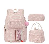 NJIEzhao Lot de 3 Sacs d'école orthopédiques en Velours côtelé for Filles et Enfants, for Ordinateur Portable 15,6 Pouces Genérico Juego de 3 mochilas(Color 6)