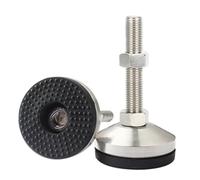 NJIEzhao Lot de 4 Pieds nivellement articulés M8/M10/M12, diamètre Base 43 mm, coupelles réglables for Meubles/Supports Tubes Pied Meuble reglable(M8x100mm)