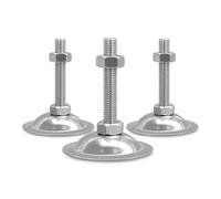 NJIEzhao Lot de 8 Pieds nivellement réglables, coupelles for Tour, Base 66 mm, en Fer galvanisé, Filetage M12 Pied Meuble reglable(66xM12x150mm)