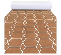 NJIEzhao Mousse EVA pour Pont de Bateau Tapis de Sol en Mousse Eva for Bateau, Petit hexagone Auto-adhésif Faux Teck, 2400x1200mm(Brown White)