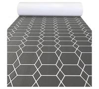NJIEzhao Mousse EVA pour Pont de Bateau Tapis de Sol en Mousse Eva for Bateau, Petit hexagone Auto-adhésif Faux Teck, 2400x1200mm(Dark Gray White)