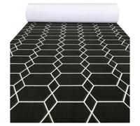 NJIEzhao Mousse EVA pour Pont de Bateau Tapis de Sol en Mousse Eva for Bateau, Petit hexagone Auto-adhésif Faux Teck, 2400x1200mm(Black White)