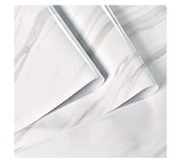 NJIEzhao Papier peint cuisine hydrofuge Autocollant résistant à l'huile de marbre noir et blanc, papier peint auto-adhésif imperméable la chaleur(WHITE)
