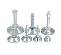 NJIEzhao Pied Robuste de 60 mm en Acier au Carbone, Boulon d'ancrage Fixe, réglage mécanique métal, Support antidérapant, Machine Pied Meuble reglable(60xM12x100mm)