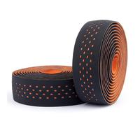 NJIEzhao Ruban de guidon vélo route, fixation blanche, accessoires VTT, PU EVA, antidérapant Ruban à guidon(Orange black)