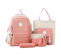 NJIEzhao Sac à Dos en Toile Bloc, Sac de Voyage Grande capacité, Ensemble Cinq pièces for Les collégiens Genérico Juego de 3 mochilas(Color 6)