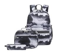 NJIEzhao Sac à Dos for Filles, Joli Ensemble de Sacs d'école for Enfants, imprimé cœur, for l'école Primaire Genérico Juego de 3 mochilas(Black A88)