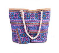 NJIEzhao Sac de plage rayé Sac à main en toile for dames, ensemble de 2 pièces, sac Shopping bandoulière rayé coloré grande capacité(Color4)