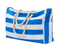 NJIEzhao Sac de plage rayé Sacs de plage for femmes, fourre-tout à rayures imperméables avec fermeture éclair, épaule anti-sable for piscine, grand(Color4)