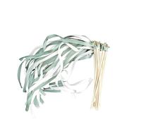NJIEzhao Serpentin Mariage Baguettes de Ruban de Mariage, 50/20/10 pièces, bâton avec Cloches for fête de Mariage, Blanc et Vert(10pcs)