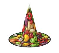 njkhbolk Chapeau complet tendance avec imprimé fruits et légumes frais pour Halloween, couvre-chef pliable, accessoires de costume
