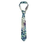 njkhbolk Cravate à imprimé léopard vert, tendance et polyvalente, adaptée pour diverses occasions, noir, taille unique