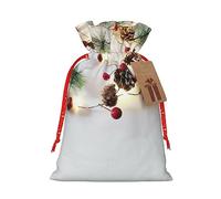 njkhbolk Guirlande de Noël avec imprimé lumières - Sac cadeau - Fournitures de fête - Peut également être utilisé pour offrir des cadeaux