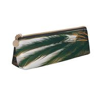 njkhbolk Los Angeles Palm Trees Sac de rangement triangulaire en cuir avec fermeture éclair pour crayons, stylos, maquillage