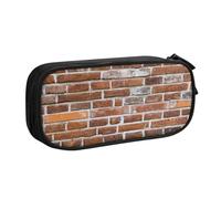 njkhbolk Organiseur de papeterie portable avec impression murale de vieille brique, grande capacité, double couche avec fermeture éclair