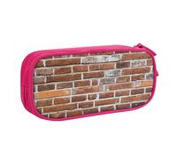 njkhbolk Organiseur de papeterie portable avec impression murale de vieille brique, grande capacité, double couche avec fermeture éclair