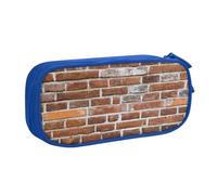 njkhbolk Organiseur de papeterie portable avec impression murale de vieille brique, grande capacité, double couche avec fermeture éclair