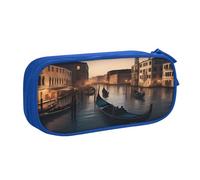 njkhbolk Organiseur de papeterie portable avec impression Venise Night - Grande capacité - Double couche - Fermeture éclair