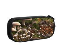 njkhbolk Organiseur de papeterie portable imprimé champignon sauvage, grande capacité double couche avec fermeture éclair