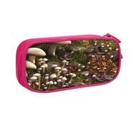 njkhbolk Organiseur de papeterie portable imprimé champignon sauvage, grande capacité double couche avec fermeture éclair