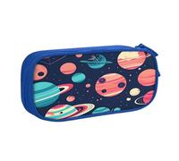 njkhbolk Organiseur de papeterie portable imprimé planètes, grande capacité double couche avec fermeture éclair
