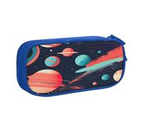 njkhbolk Organiseur de papeterie portable imprimé planètes, grande capacité double couche avec fermeture éclair