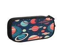 njkhbolk Organiseur portable avec impression planètes spatiales, grande capacité, double couche avec fermeture éclair
