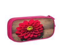 njkhbolk Planche en bois portable rétro avec imprimé dahlia rouge, grande capacité, double couche avec fermeture éclair