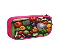 njkhbolk Présentation portable de divers organiseurs de papeterie imprimés légumes, grande capacité double couche avec fermeture éclair