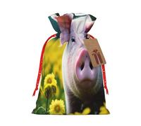 njkhbolk Sac cadeau imprimé cochon fleur de viol, fournitures de fête, il peut également être utilisé pour offrir des cadeaux
