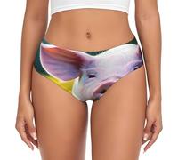 njkhbolk Slip respirant pour femme imprimé cochon fleur de viol, ceinture confortable sans couture, tous les jours, léger, noir, XX-Large