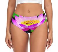 njkhbolk Slip respirant pour femme imprimé fleurs de lotus, ceinture confortable sans couture, quotidien, léger, noir, Small