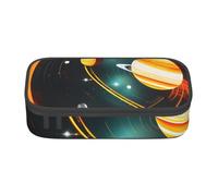 njkhbolk Trousse à crayons avec impression du système solaire Jupiter Saturne, grande capacité, portable et légère