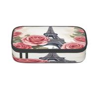 njkhbolk Trousse à crayons légère et portable avec motif Tour Eiffel et rose