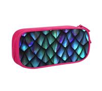njkhbolk Trousse à crayons portable 3D avec motif écailles de dragon magique, grande capacité, double couche avec fermeture éclair