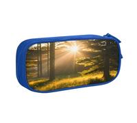 njkhbolk Trousse à crayons portable avec fermeture éclair double couche imprimée soleil dans la nature sauvage