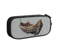 njkhbolk Trousse à crayons portable avec imprimé vieux bateaux vikings, grande capacité double couche avec fermeture éclair