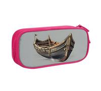 njkhbolk Trousse à crayons portable avec imprimé vieux bateaux vikings, grande capacité double couche avec fermeture éclair
