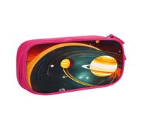 njkhbolk Trousse à crayons portable avec système solaire Jupiter Saturne, grande capacité, double couche avec fermeture éclair